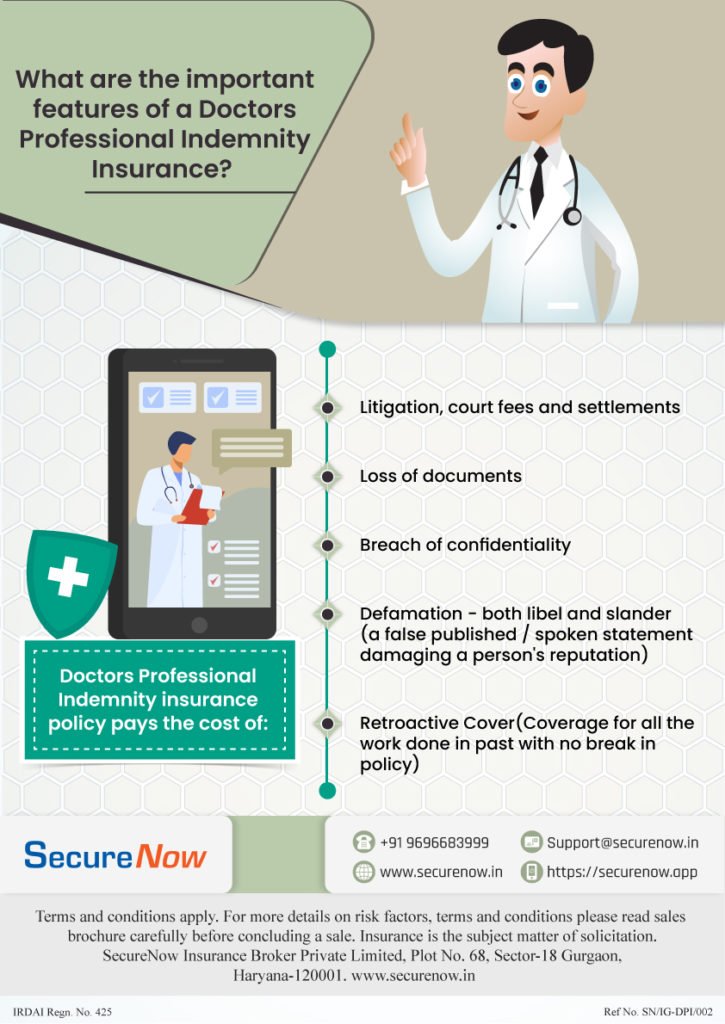 Features Of Doctors Professional Indemnity insurance Features Of Doctors Professional Indemnity insurance